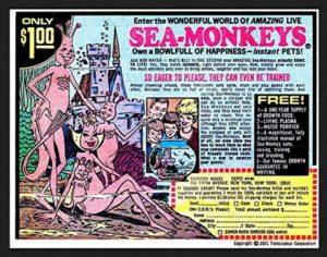 sea monkeys poster, depicting what people imagine a sea monkey to look like